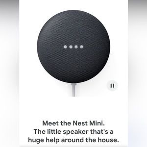 Gently used Google Nest Mini (Gen 2 - charcoal)